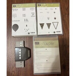 Stampin Up! Lot Of Expressions Thinlit Dyes, Pennant Parade Heart Punch & More